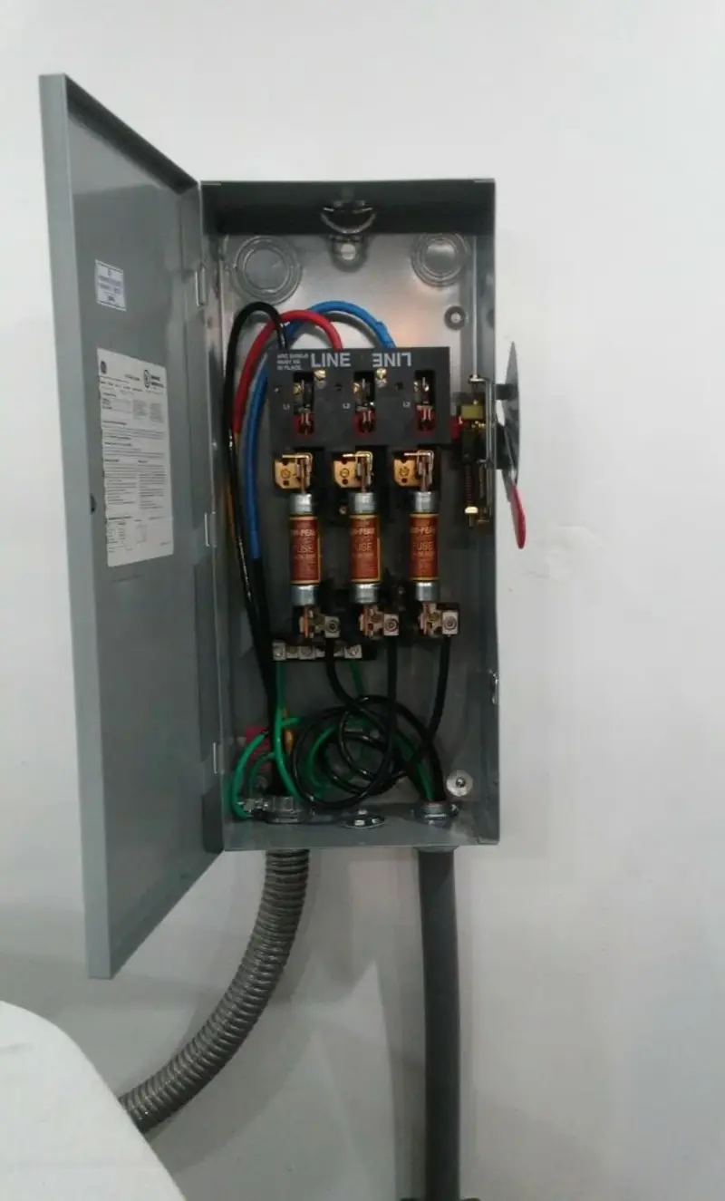 Three-phase disconnect switch installed for Electrical Wiring & Rewiring in Bonny Doon
